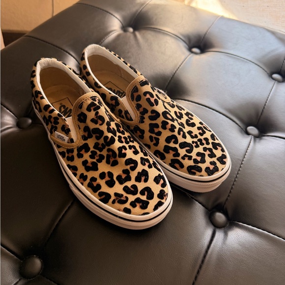 Vans Shoes - Vans Leopard Print Slip-On Sneakers in Tan and Black